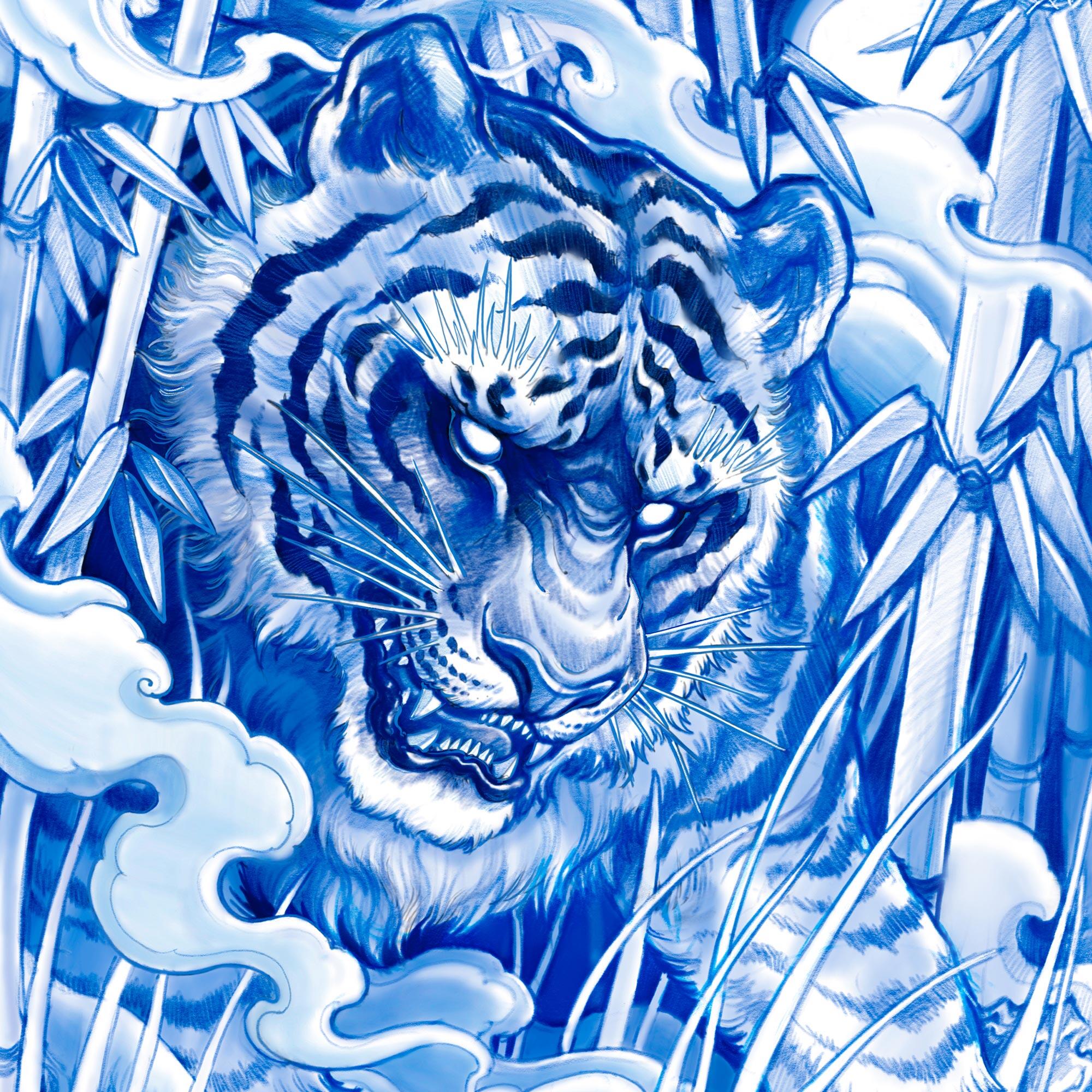 Chronic Ink Tiger in blue